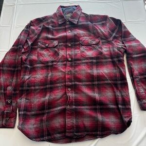 Jachs Red and Black Casual Button Down Shirt